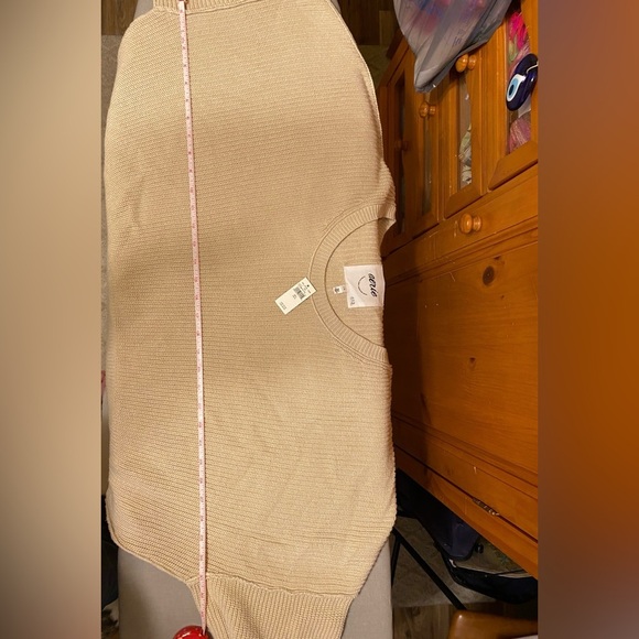Aerie Tan Low Neck Cropped Sweater - Picture 7 of 9